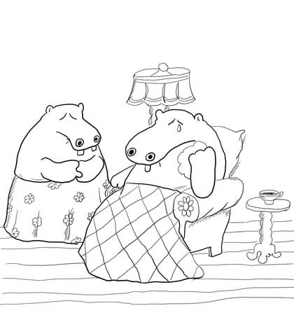 George and Martha Coloring page