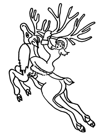 Gerda and the Reindeer Bae Coloring page