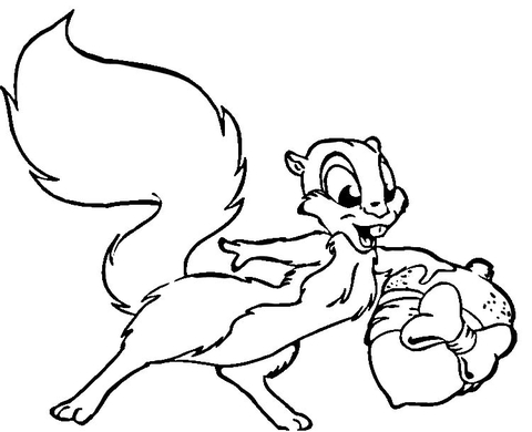 Gift for Squirrel  Coloring page