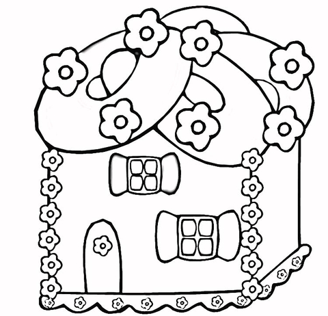 Gingerbread House  Coloring page