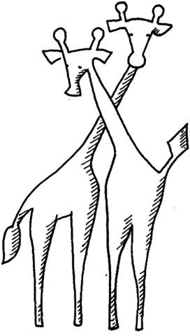 Two Giraffes Coloring page