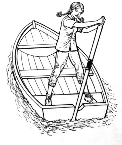 Girl on a Boat Coloring page