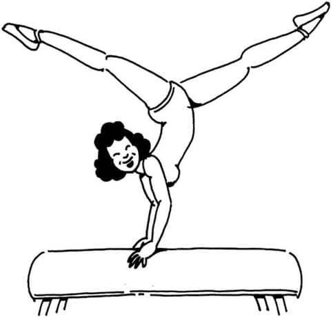 Girl on the Pommel Horse  Coloring page