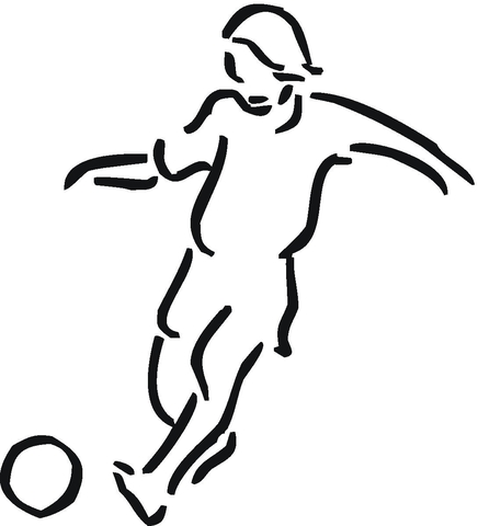 Girl Plays Football Coloring page