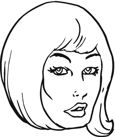 Girl With Beautiful Hair  Coloring page