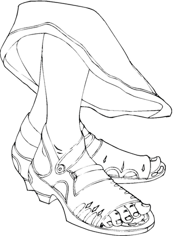 Girl's Feet  Coloring page