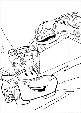 McQueen and Doc Hudson Coloring page