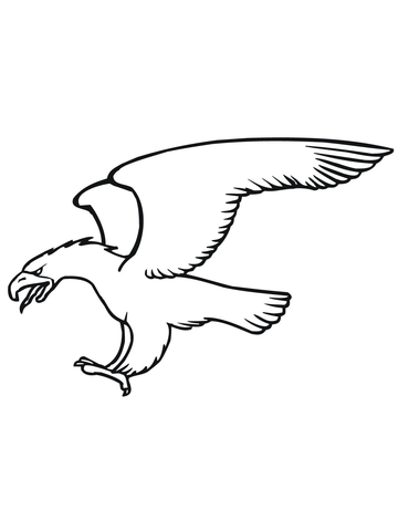 Golden Eagle Diving Coloring page