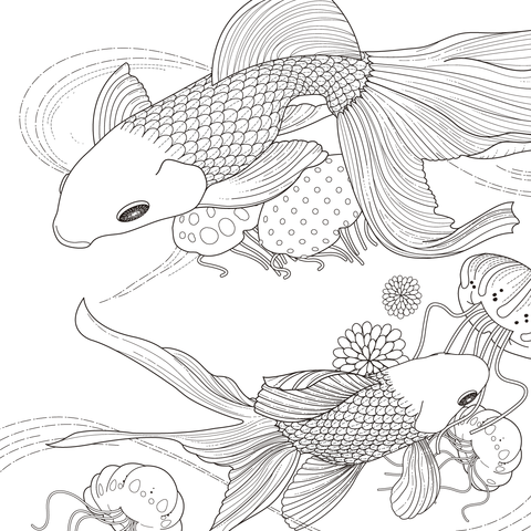 Golden Fish Coloring page