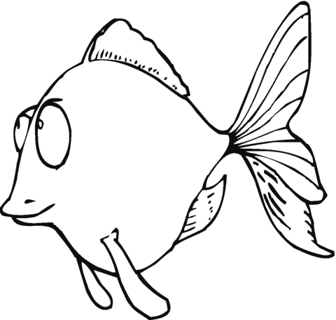 Cartoon Goldfish Coloring page