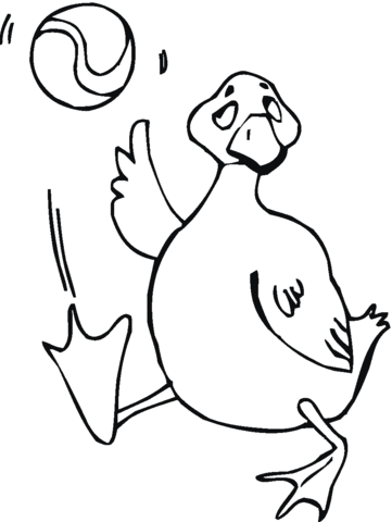 Goose Play Ball Coloring page