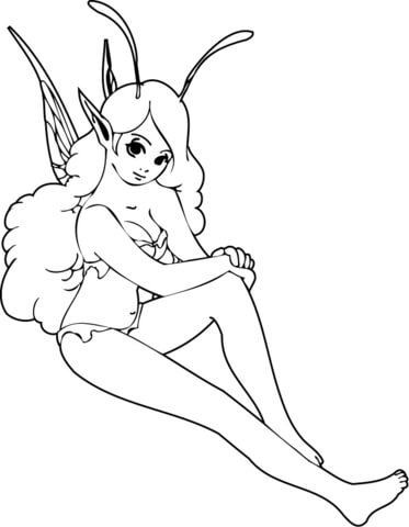 Gorgeous Elf Girl Coloring page