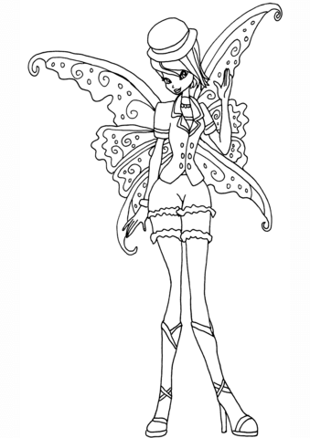 Gothic Tecna Coloring page