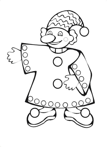 Old Style Clown  Coloring page