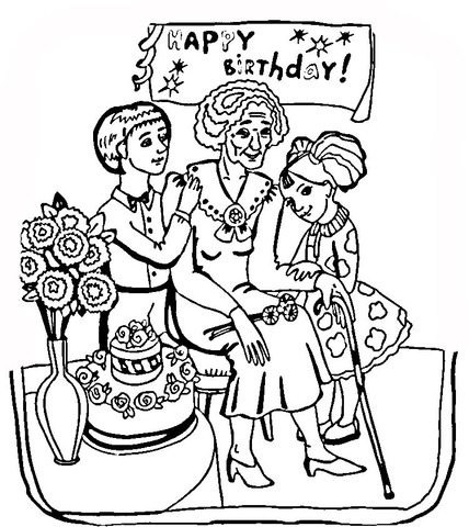 Grandma Birthday  Coloring page