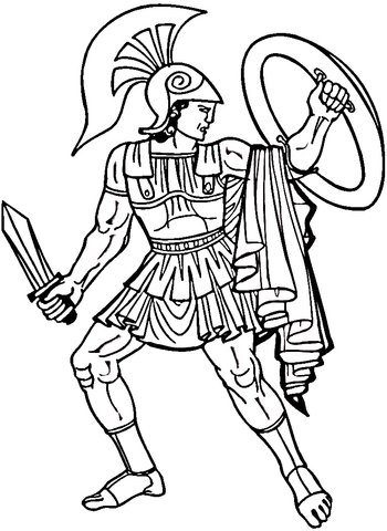 Greek Warrior  Coloring page