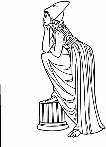 Greek Ancient Woman  Coloring page