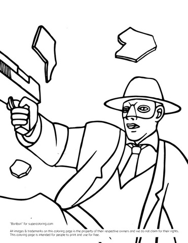 Green Hornet Shooting  Coloring page