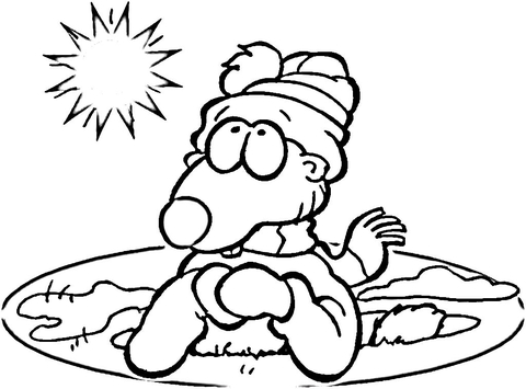 Groundhog Under the Sun  Coloring page