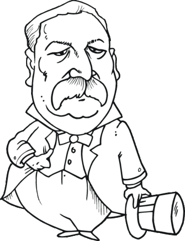 Grover Cleveland Caricature Coloring page