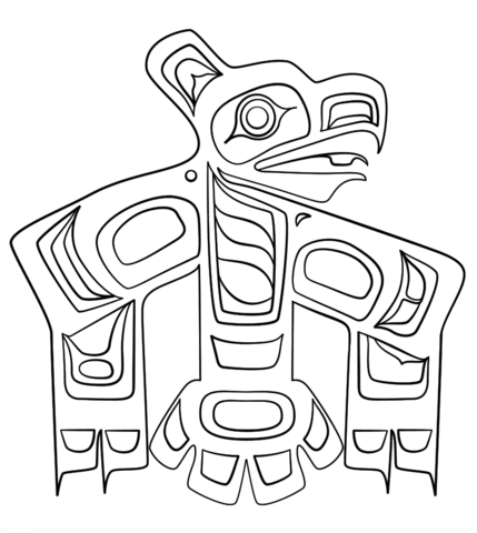 Haida Art - Raven Coloring page