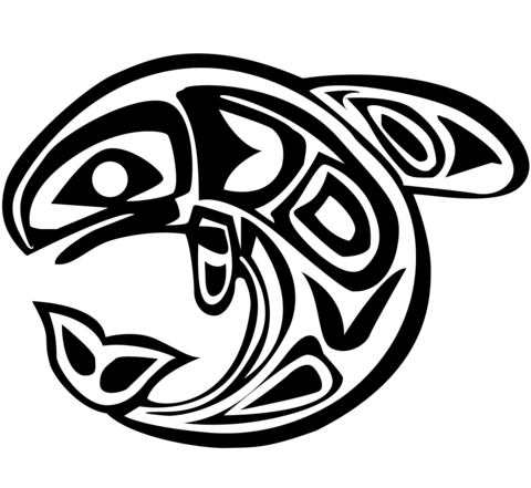 Haida Art - Whale Coloring page