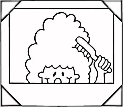 Hair Brush frame picture Coloring page