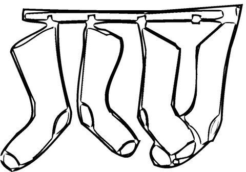 Hanging Socks Coloring page