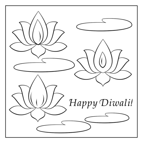Happy Diwali Card Coloring page