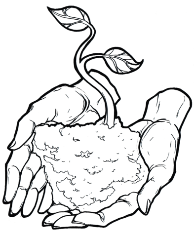 Happy Earth Day! Coloring page