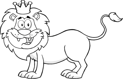 Happy Lion King Coloring page
