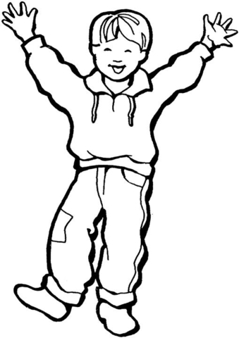 Happy Little Boy  Coloring page