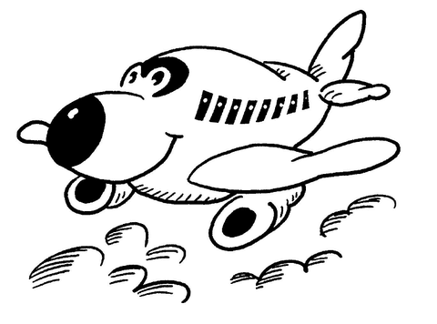 Happy Little Plane  Coloring page