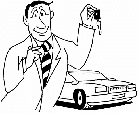 Car seller Coloring page