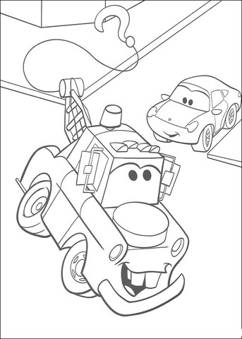 Mater with McQueen Coloring page