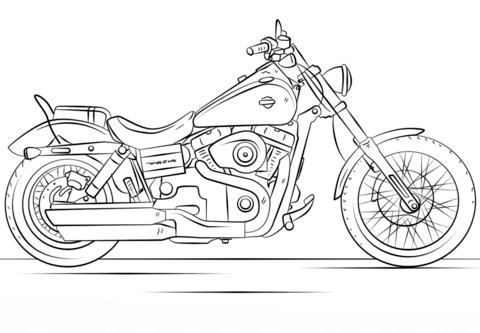 Harley Davidson Motorcycle Coloring page