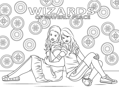 Harper and Alex from Wizards of Waverly Place Coloring page