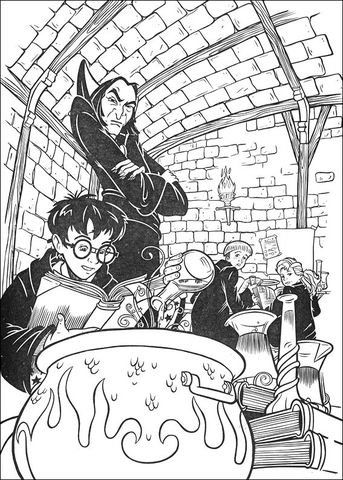 Harry Learns Magic Formula  Coloring page