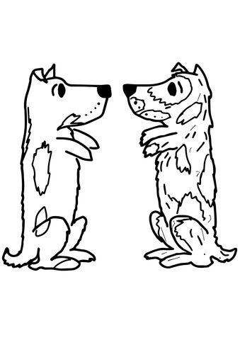 Harry the Dog Clean and Dirty Coloring page