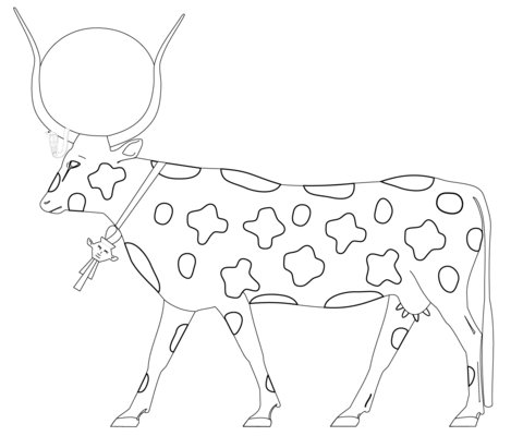 Hathor as a Cow Coloring page