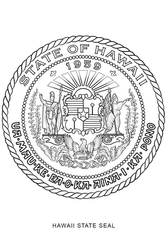 Hawaii State Seal Coloring page