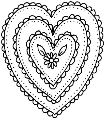 Heart Shaped Ornament  Coloring page