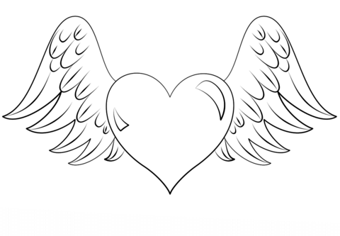 Heart with Wings Coloring page