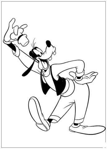 Goofy Doffs His Cap Coloring page