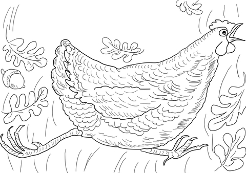 Henny Penny is Screaming "The-Sky-is-Falling" Coloring page