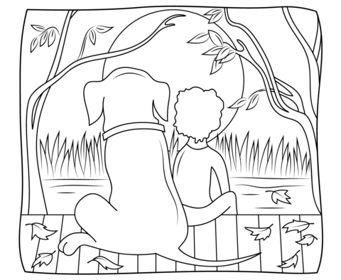 Henry and Mudge Under Ther Yellow Moon Coloring page