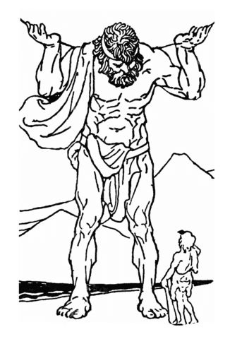 Heracles and Atlas Coloring page