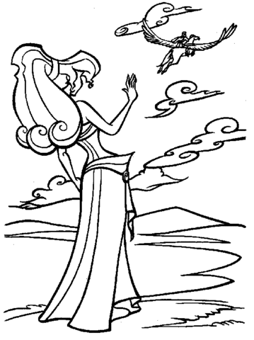 Hercules Is flying away Coloring page