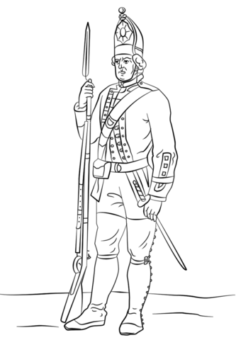 Hessian Soldier Coloring page