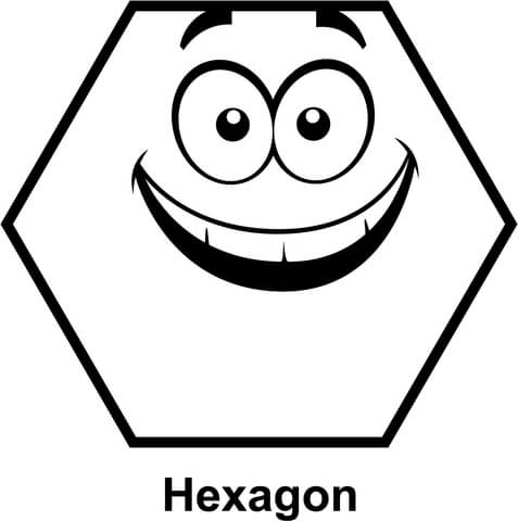 Hexagon Cartoon Face Coloring page